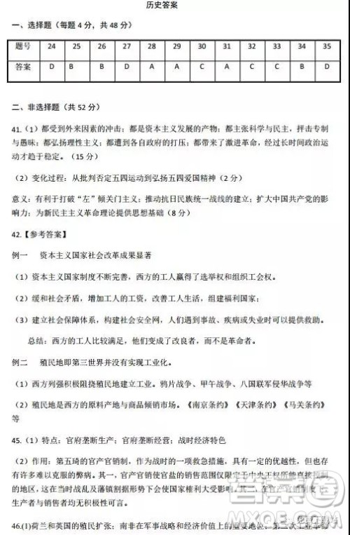 2019年江西师大附中高三年级三模文综试卷答案 2019年江西师大附中高三年级三模文综试卷答案