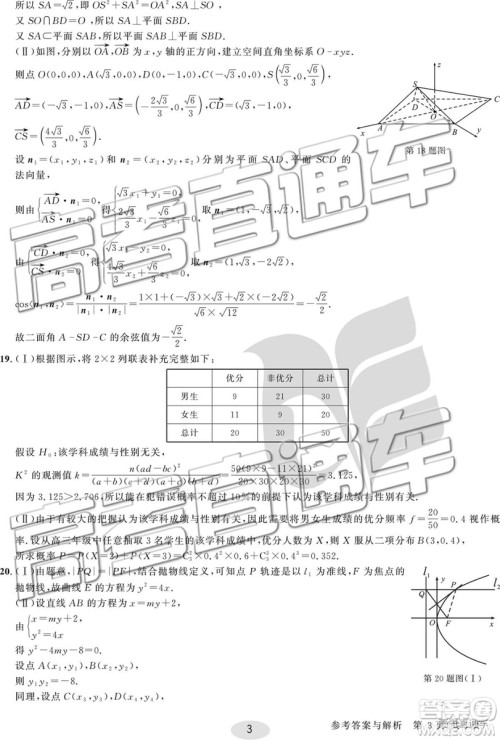 2019年合肥一中冲刺高考最后一卷理数参考答案