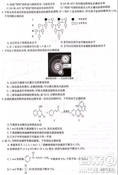 2019年河南省名校联盟冲刺压轴卷五理综试题及答案 2019年河南省名校联盟冲刺压轴卷五理综试题及答案