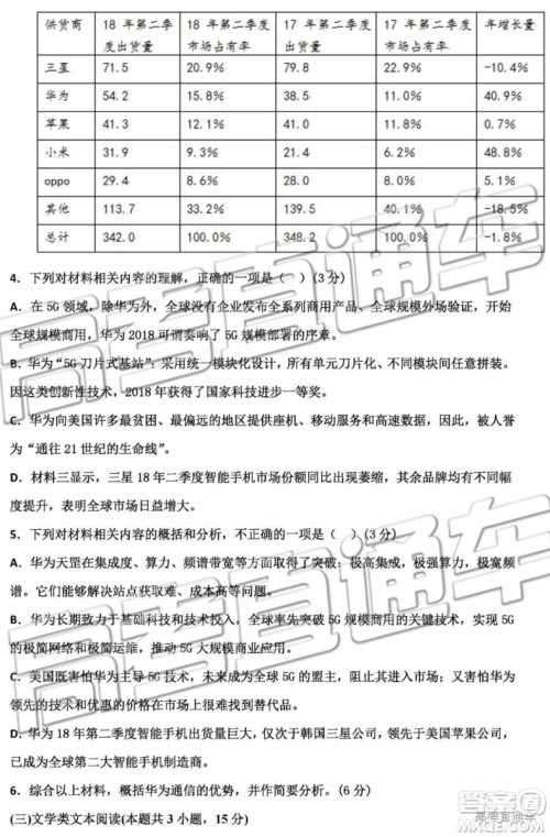 2019年衡水中学高三考前模拟卷语文试题及参考答案