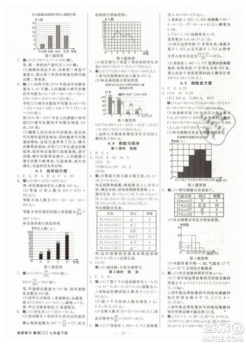 2019年全效学习课时提优七年级下册数学浙教版参考答案