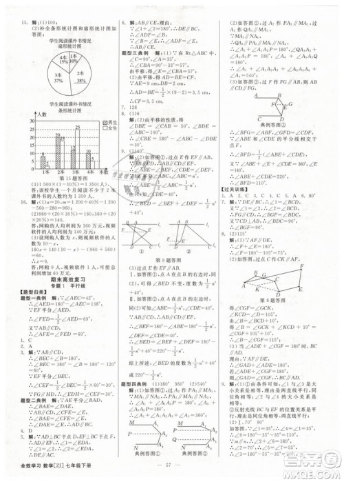 2019年全效学习课时提优七年级下册数学浙教版参考答案