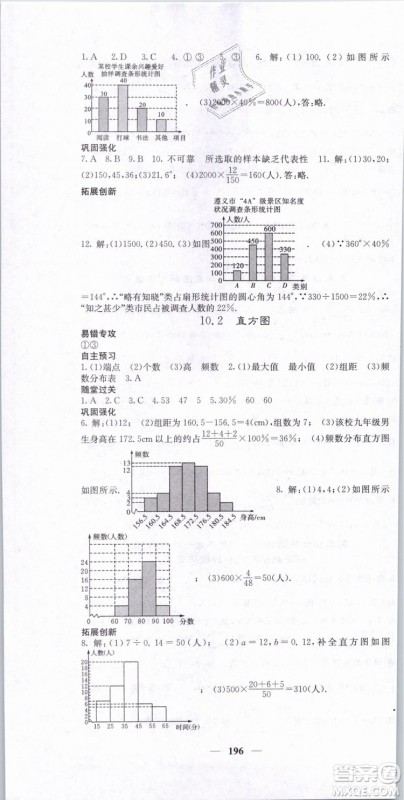 希望出版社2019年课堂点睛七年级数学下册人教版答案