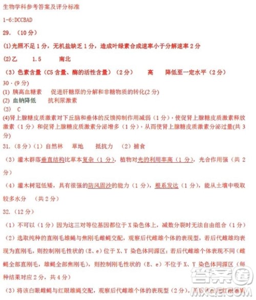 2019河北衡水中学高考前最后一次模拟理综试题及答案