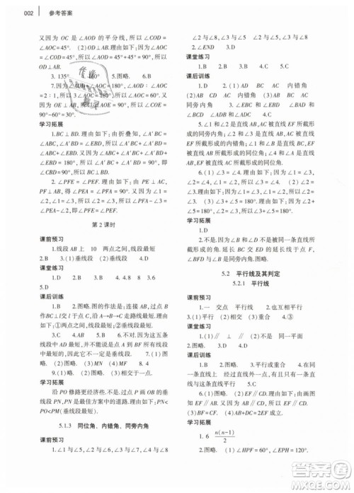 2019年基础训练七年级数学下册人教版大象出版社答案