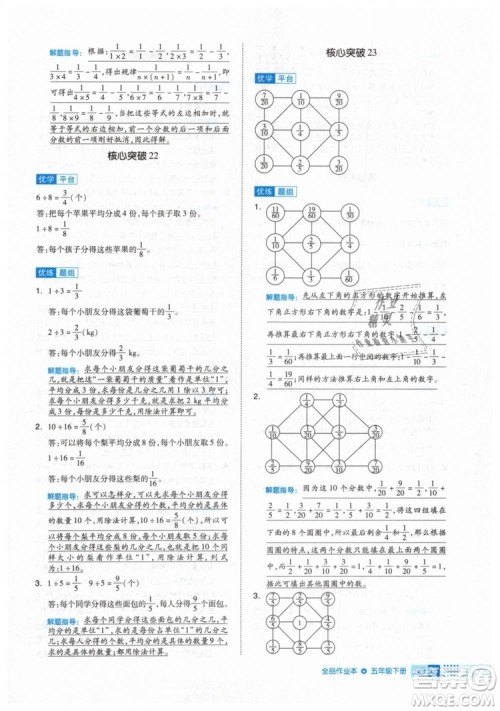 2019年全品作业本五年级数学下册人教版参考答案 2019年全品作业本五年级数学下册人教版参考答案