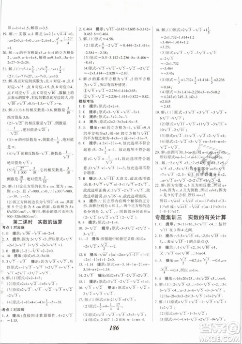 2019年全优课堂考点集训与满分备考七年级数学下册人教版答案