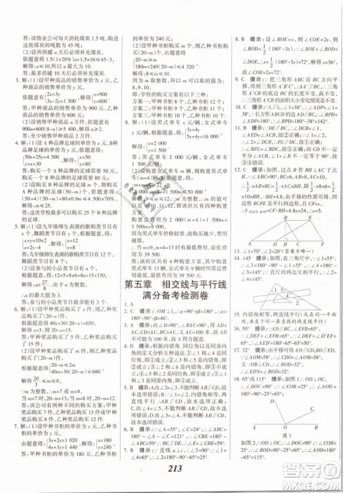 2019年全优课堂考点集训与满分备考七年级数学下册人教版答案