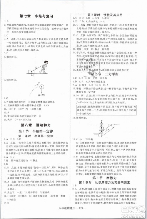 2019年优翼学练优学科思维训练法八年级物理下册RJ人教版参考答案 2019年优翼学练优学科思维训练法八年级物理下册RJ人教版参考答案