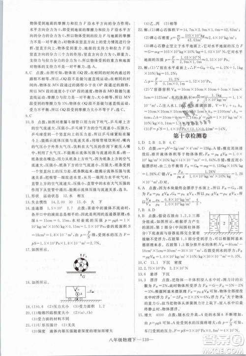 2019年优翼学练优学科思维训练法八年级物理下册RJ人教版参考答案 2019年优翼学练优学科思维训练法八年级物理下册RJ人教版参考答案