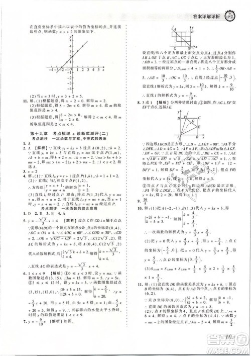 2019年人教版王朝霞考点梳理时习卷八年级数学下册参考答案