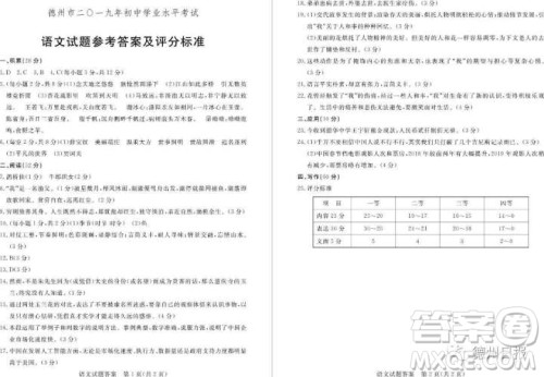 2019德州中考语文试题及答案 2019德州中考语文试题及答案