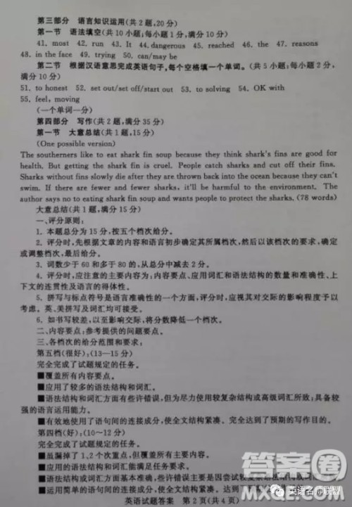 2019年枣庄市初中学业水平考试英语试卷真题及答案 2019年枣庄市初中学业水平考试英语试卷真题及答案