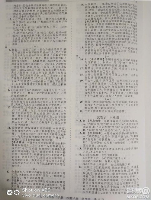 2019年王朝霞期末真题精编八年级语文下册人教版参考答案