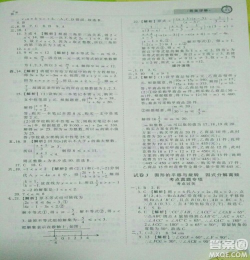 2019年北师大版王朝霞期末真题精编八年级数学下册参考答案