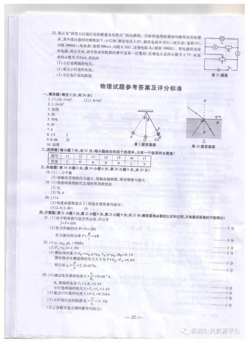 2019年安徽中考真题物理试题及答案