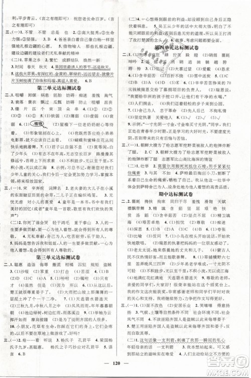 鸿鹄志文化2019年名师测控五年级语文下册RJ人教版参考答案 鸿鹄志文化2019年名师测控五年级语文下册RJ人教版参考答案