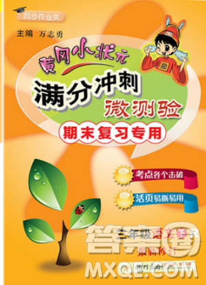 2019年黄冈小状元满分冲刺微测验期末复习专用三年级语文下册人教版答案