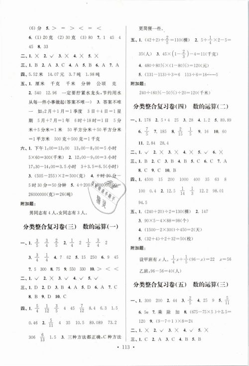 2019年江苏好卷六年级数学下册苏教版SJ参考答案