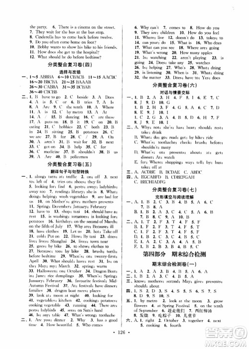 2019版江苏好卷5年级英语下江苏版苏教版SJ参考答案