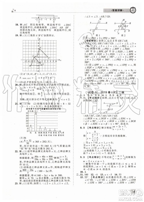 王朝霞各地期末试卷精选2019年七年级数学下册人教版河南专版答案