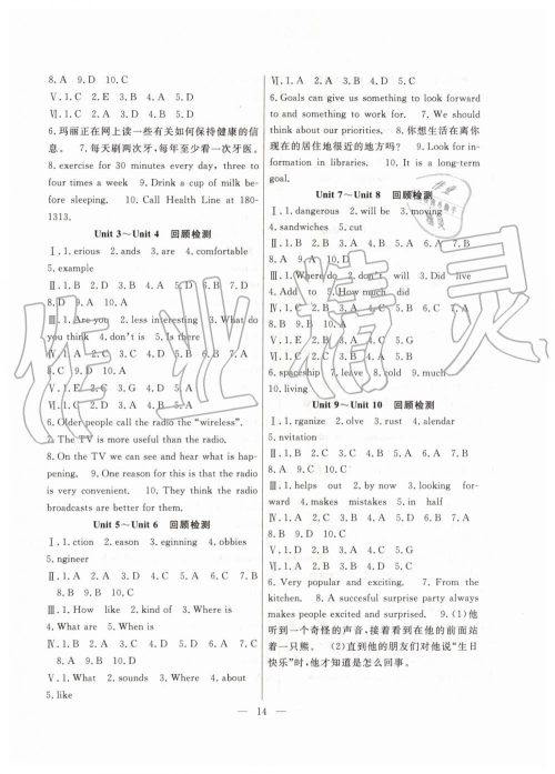 2019年暑假总动员八年级英语人教版合肥工业大学出版社答案