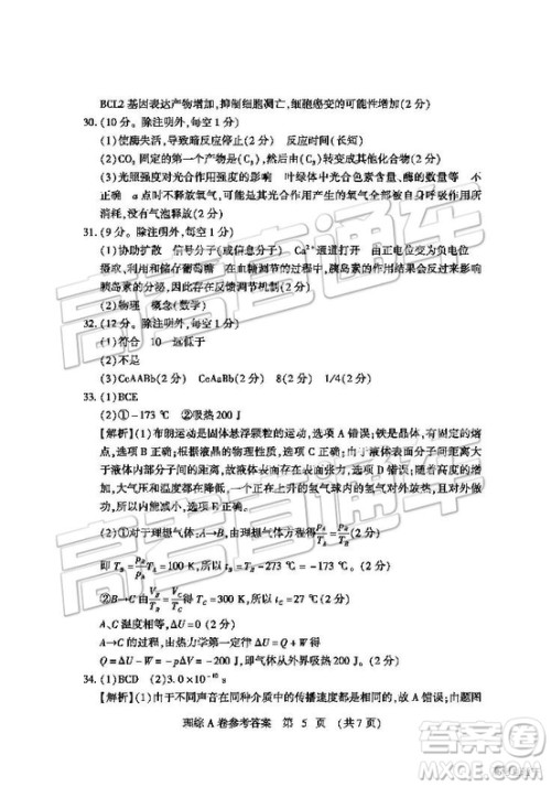 2019年高考模拟豫科名校大联考A卷文理综试题及答案 2019年高考模拟豫科名校大联考A卷文理综试题及答案