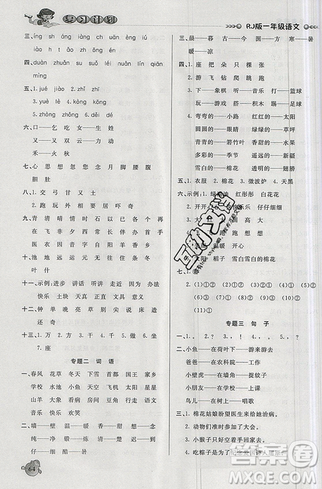 品至教育2019年假期复习计划语文一年级人教版暑假衔接作业参考答案 品至教育2019年假期复习计划语文一年级人教版暑假衔接作业参考答案