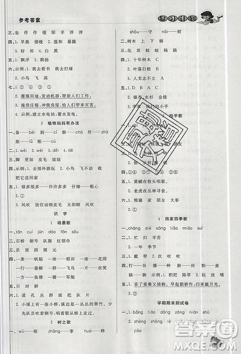 品至教育2019年假期复习计划语文一年级人教版暑假衔接作业参考答案 品至教育2019年假期复习计划语文一年级人教版暑假衔接作业参考答案