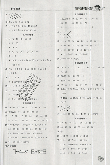 品至教育2019年假期复习计划一年级数学人教版暑假衔接作业参考答案 品至教育2019年假期复习计划一年级数学人教版暑假衔接作业参考答案