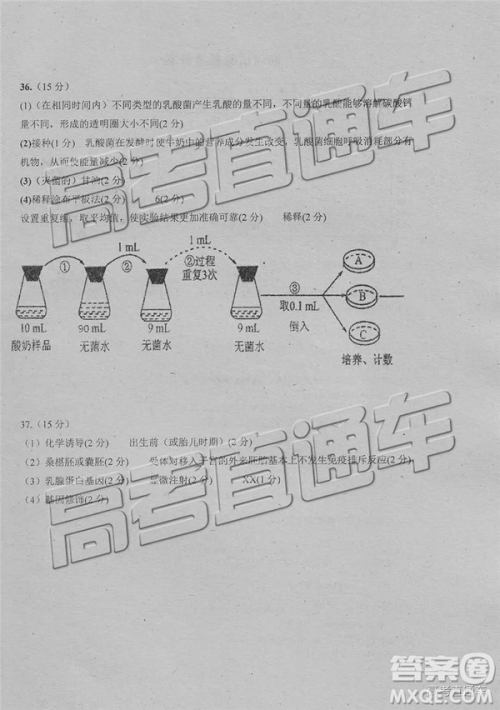 2020届惠州一调理综试卷及答案 2020届惠州一调理综试卷及答案