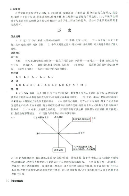 2019年愉快的暑假合订本七年级参考答案