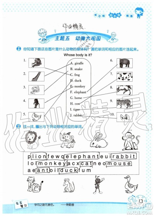 暑假学习与生活2019年假日知新四年级英语学习版参考答案 暑假学习与生活2019年假日知新四年级英语学习版参考答案