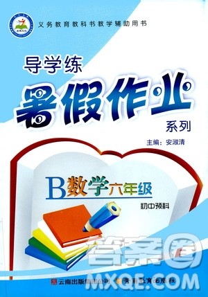 2019年初中预科版导学练暑假作业B数学六年级人教版参考答案