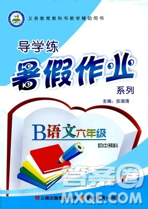 2019年初中预科版导学练暑假作业B语文六年级人教版参考答案 2019年初中预科版导学练暑假作业B语文六年级人教版参考答案