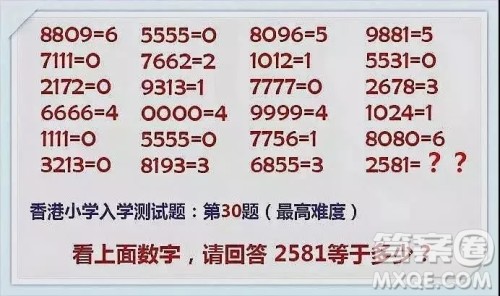 8809=6 5555=0 2581=?图片答案 2581=?答案 8809=6 5555=0 2581=?图片答案 2581=?答案