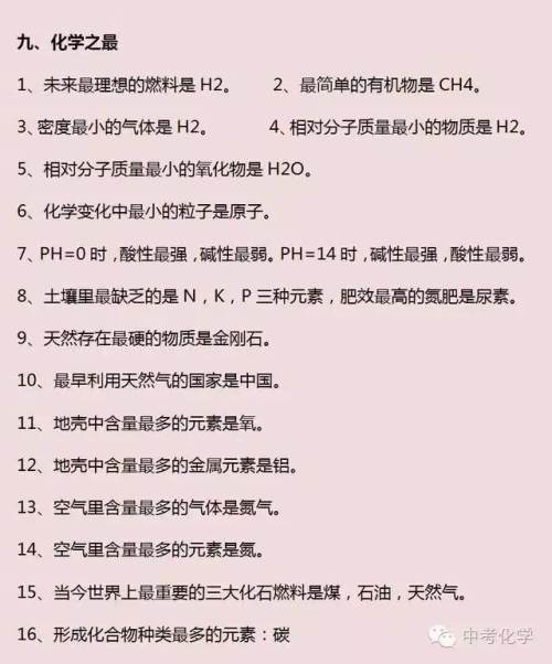 初中化学知识点大全 初中化学必备知识点 初中化学知识点大全 初中化学必备知识点