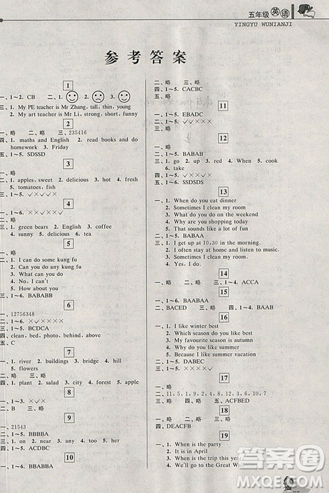 蓝天教育2019年暑假优化学习五年级英语人教版答案 蓝天教育2019年暑假优化学习五年级英语人教版答案