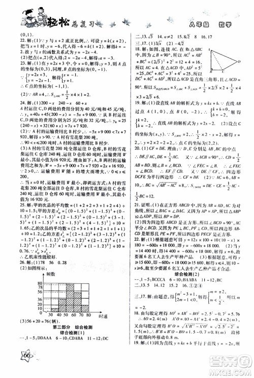 轻松暑假2019年轻松总复习假期作业八年级数学R人教版参考答案