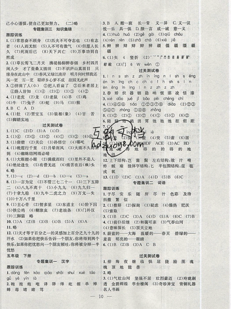 暑假集训2019年五年级人教版RJ语文期末复习暑假作业衔接教材答案 暑假集训2019年五年级人教版RJ语文期末复习暑假作业衔接教材答案