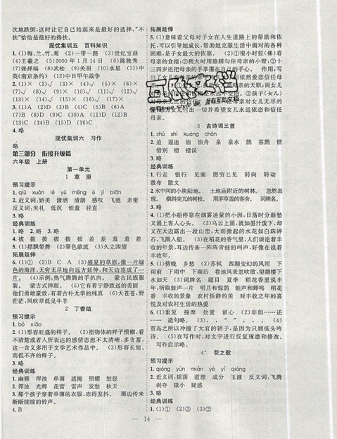 暑假集训2019年五年级人教版RJ语文期末复习暑假作业衔接教材答案 暑假集训2019年五年级人教版RJ语文期末复习暑假作业衔接教材答案