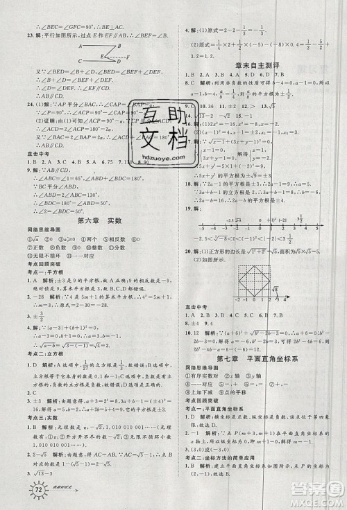 2019鲁人泰斗假期好时光暑假训练营七升八年级数学人教版答案