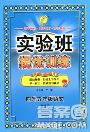 2019春雨教育实验班提优训练暑假衔接版四升五年级语文人教版答案