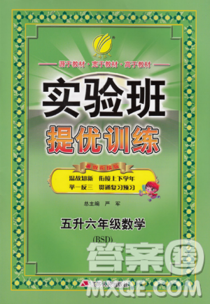 2019年实验班提优训练暑假衔接版五升六年级数学北师大版BSD答案