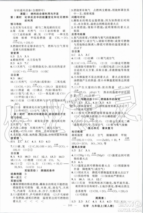 2019年四清导航九年级化学上册人教版答案