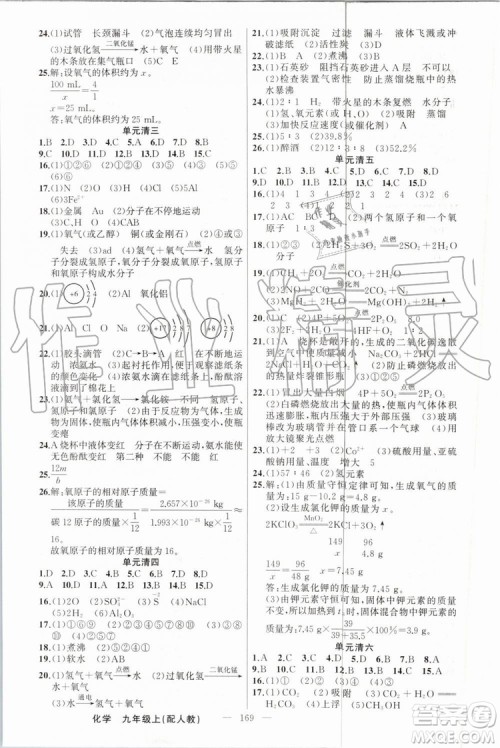 2019年四清导航九年级化学上册人教版答案