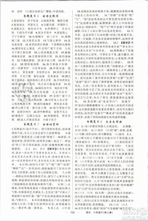 2019年四清导航八年级语文下册人教版参考答案