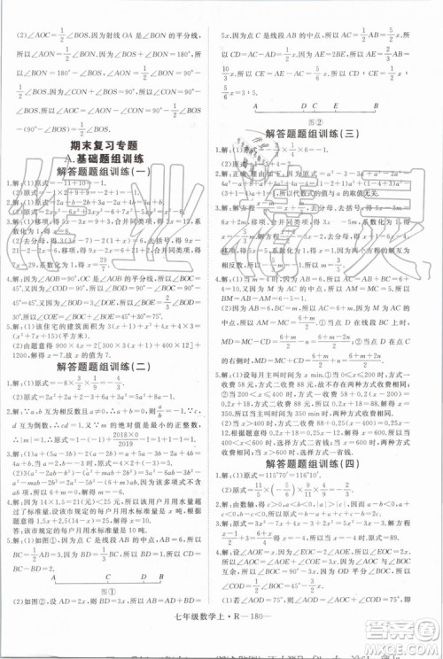 湖北专版2019年优翼学练优七年级数学上册RJ人教版参考答案