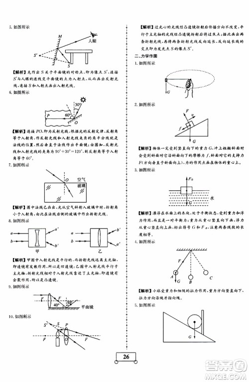 2019年假期作业假期系统总复习八年级物理RJ人教版期末暑假专用答案