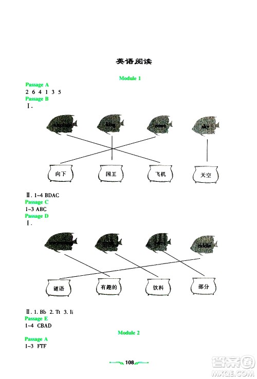 辽宁师范大学出版社2019年暑假乐园三年级英语参考答案